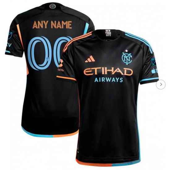 Men's New York City FC adidas Black 2024 24 7 Kit Authentic Custom Jersey
